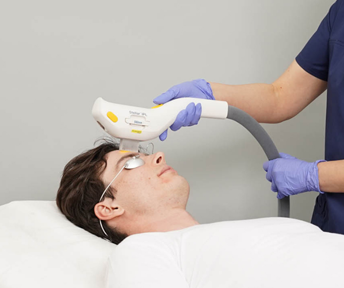 ipl-technology A patient receiving IPL technology for dry eyes treatment